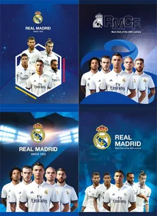 Zeszyt A5 w trzy linie kolorowe 16 kartek Real Madrid 20 sztuk mix