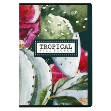 Zeszyt A5 w kratkę 60 kartek Tropical Wildflower 5 sztuk