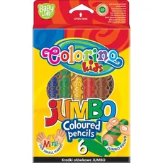 Kredki ołówkowe Colorino Jumbo 6 kolorów +temperówka - Outlet