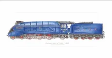 Karnet lokomotywa niebieska 12x23 + koperta