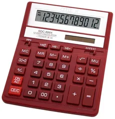 Kalkulator biurowy CITIZEN SDC-888XRD, 12-cyfrowy, 203x158mm, czerwony - Outlet