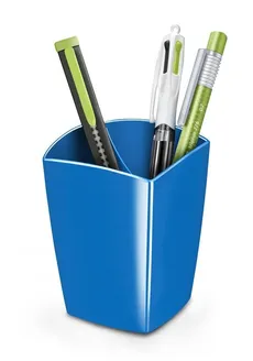 Pojemnik na długopisy CEPPro Gloss polistyren, niebieski