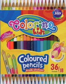 Kredki ołówkowe Colorino Kids trójkątne dwukolorowe 18 sztuk / 36 kolorów - Outlet
