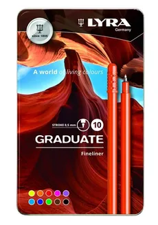 Pisaki Lyra Graduate Fineliner 10 kolorów