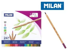 Kredki Milan ołówkowe sześciokątne 24 kolory w metalowym opakowaniu