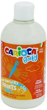Farba Carioca baby do malowania palcami 500 ml biała
