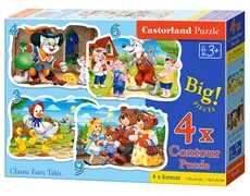 Puzzle konturowe 4w1 3-4-6-9 Classic Fairy Tales