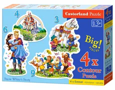 Puzzle konturowe 4w1 3-4-6-9 elementów Snow White's Story