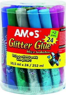 Klej z brokatem Amos GCL 10,5ml 24 kolory - Outlet