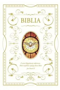 Biblia domowa z białą obwolutą - wizerunek Ducha Świętego - Outlet