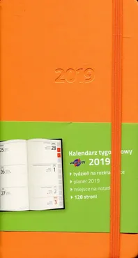 Kalendarz 2019 KK-DLT L książkowy tygodniowy Lux pomarańczowy