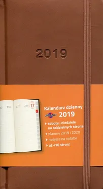 Kalendarz 2019 KK-DLDL książkowy dzienny Lux jasny brąz