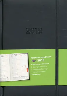 Kalendarz 2019 KK-A5TL książkowy A5 tygodniowy Lux czarny