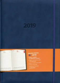 Kalendarz 2019 książkowy A4 dzienny Lux granat