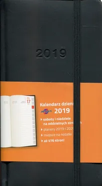 Kalendarz 2019 książkowy dzienny Lux czarny