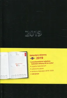 Kalendarz 2019 książkowy A5 dzienny czarny