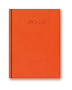 Kalendarz 2019 21D A5 książkowy dzienny pomarańczowy