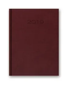 Kalendarz 2019 51D B5 książkowy dzienny bordowy