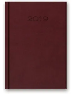 Kalendarz 2019 B6 książkowy bordowy