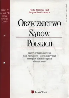 Orzecznictwo Sądów Polskich 7-8/2010 - Outlet