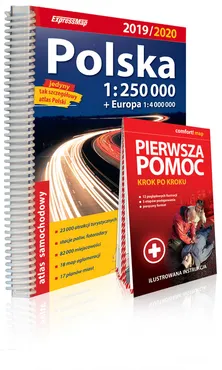 Polska atlas samochodowy + instrukcja pierwszej pomocy 1:250 000 - Outlet