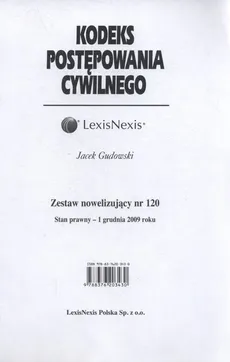 Kodeks Postępowania Cywilnego Zestaw nowelizujący nr 120 - Jacek Gudowski