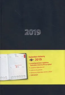 Kalendarz 2019 książkowy A5 dzienny granatowy
