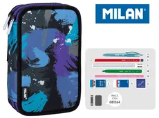 Piórnik MILAN 2-poziomowy z wyposażeniem ARTY GEO niebieski