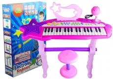 Keyboard na nóżkach stołek różowy