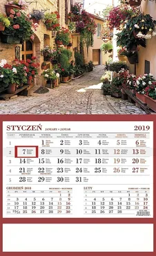 Kalendarz 2019 Jednodzielny Toskania