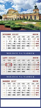 Kalendarz 2019 Trójdzielny Wilanów