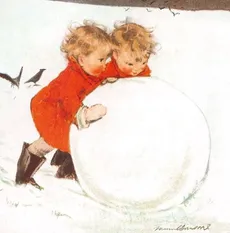 Karnet kwadrat z kopertą Święta Rolling the Snowball