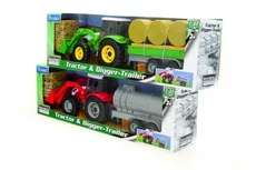 Teama traktor-spychacz z przyczepą zielony 1:32