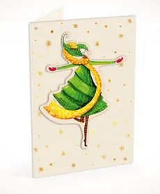 Karnet C6 naklejany + koperta Święta Tańcząca kobieta