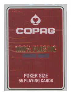 Karty do gry Copag 100% Plastic Poker size Jumbo Index czerwone