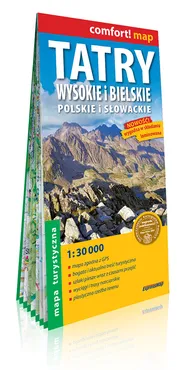 Tatry Wysokie i Bielskie polskie i słowackie laminowana mapa turystyczna 1:30 000 - Outlet