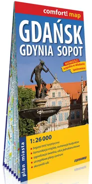 Gdańsk Gdynia Sopot laminowany plan miasta 1:26 000