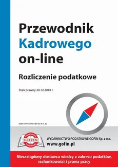 Przewodnik Kadrowego on-line – rozliczenia podatkowe - Praca zbiorowa