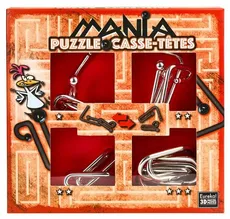 Łamigłowki metalowe 4 sztuki Puzzle-mania zestaw czerwony