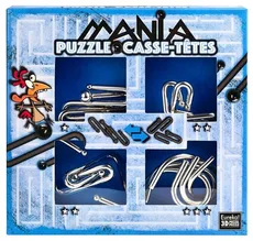 Łamigłowki metalowe 4 sztuki Puzzle-mania zestaw niebieski