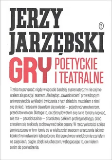 Gry poetyckie i teatralne - Outlet - Jerzy Jarzębski