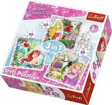Puzzle 3w1 Disney Księżniczki Roszpunka Aurora Arielka