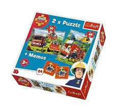 Puzzle 2w1 +memos Strażak Sam Strażacy w akcji