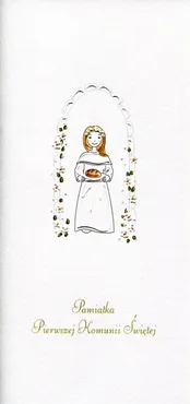 Karnet Komunia DL K13 Dziewczynka chleb