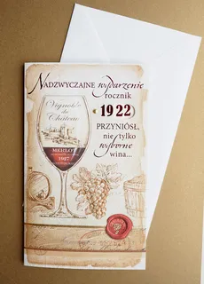 Karnet Urodziny z Kopertą+ Ustawiany Rocznik