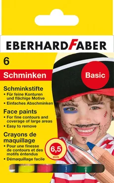 Kredki do malowania twarzy 6 kolorów Basic Eberhard Faber