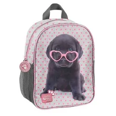Plecak przedszkolny Studio Pets szary w różowe serduszka