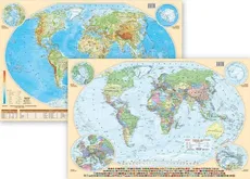 Świat polityczno-fizyczny dwustronna mapa-podkładka na biurko