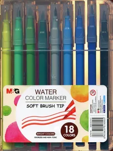 Pisak artystyczny pędzelkowy 1-4 mm wodny 18 kolorów