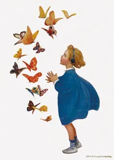 Karnet B6 z kopertą Little Girl and Butterflies